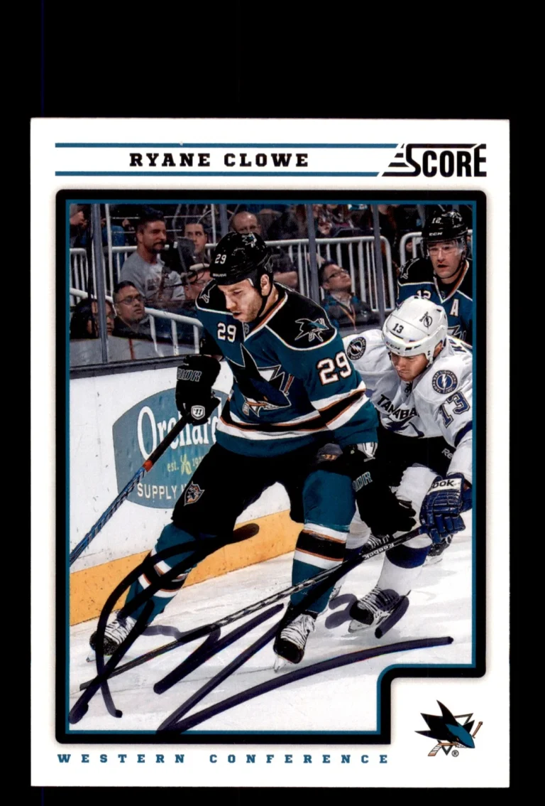 Signed Hockey Card Auto Ryane Clowe 2012-13 Score #389 San Jose Sharks