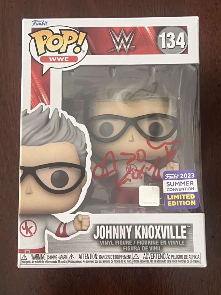 JOHNNY KNOXVILLE WWE 134 SIGNED FUNKO POP AUTOGRAPH MOVIE ACTOR  JSA COA