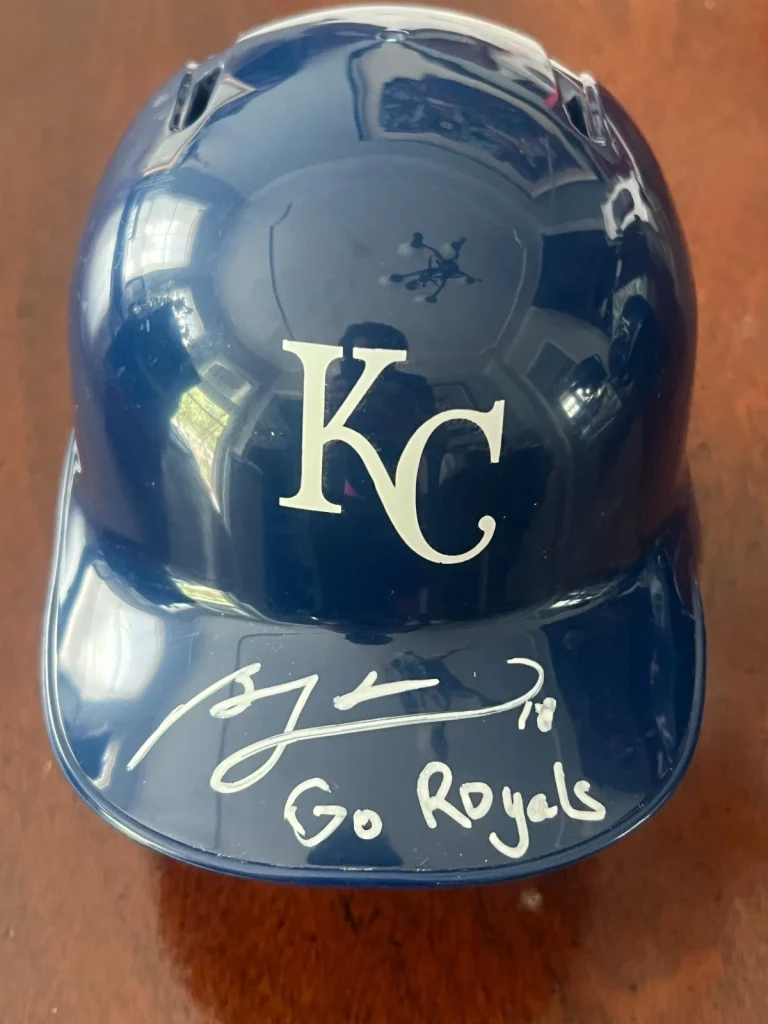 BEN ZOBRIST SIGNED MINI BASEBALL BATTING HELMET KANSAS CITY 