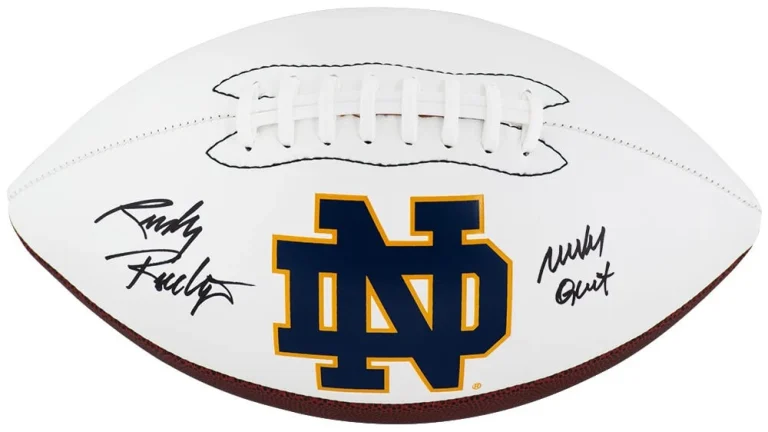 Rudy Ruettiger Signed Notre Dame Logo Brands White Football w/Never Quit -SS COA