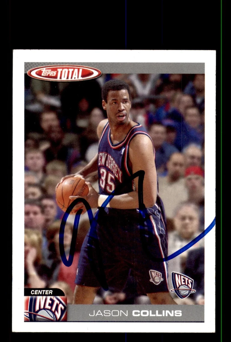 Signed Basketball Card Auto Jason Collins 2004-05 Topps Total #43 Nets