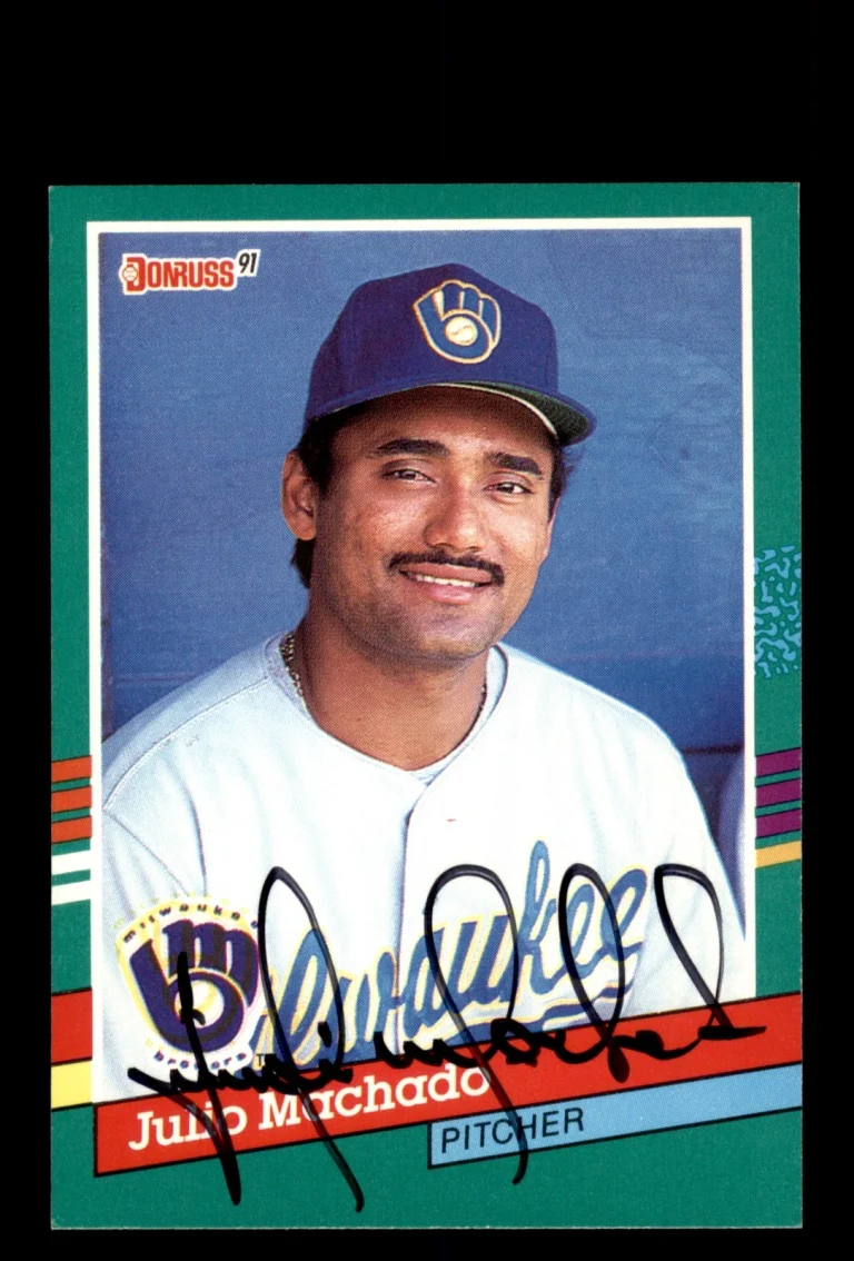 Signed Baseball Card Auto Julio Machado 1991 Donruss #764 Milwaukee Brewers