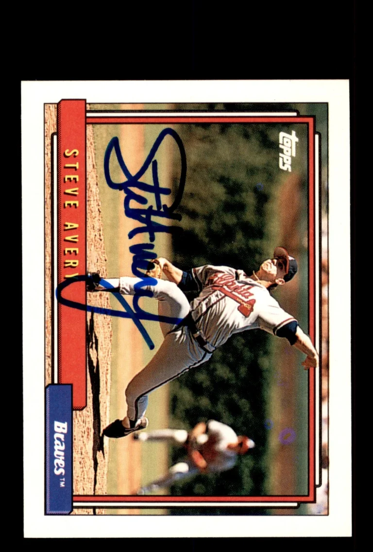 Signed Baseball Card Auto Steve Avery 1992 Topps #574 Atlanta Braves