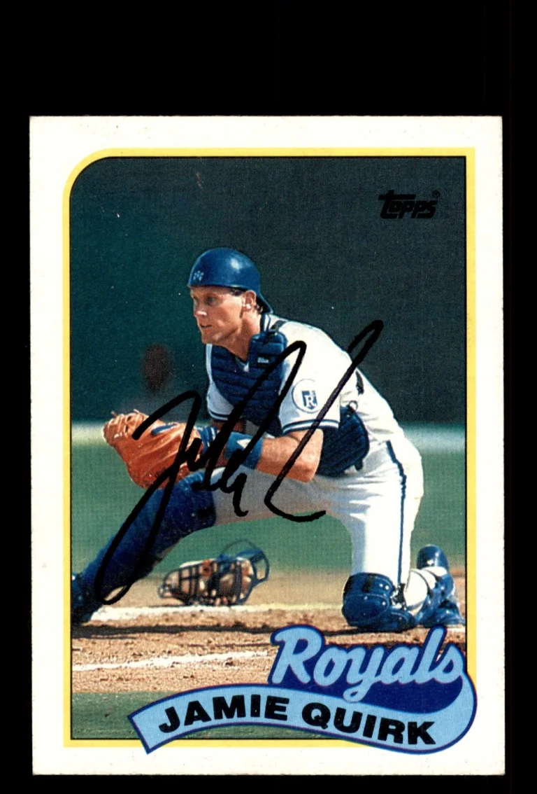 Signed Baseball Card Auto Jamie Quirk 1989 Topps #702 Kansas City Royals