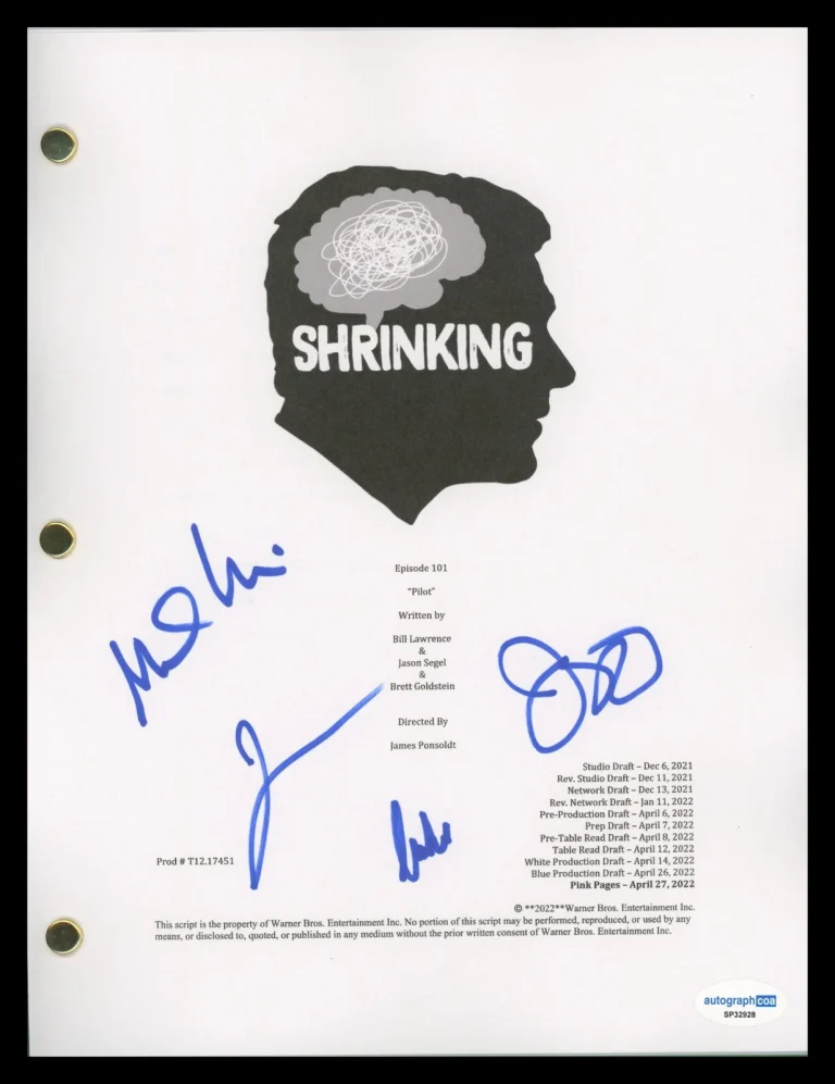 Shrinking AUTOGRAPHS Signed Pilot Script - Jason Segel, Lukita Maxwell +2 ACOA