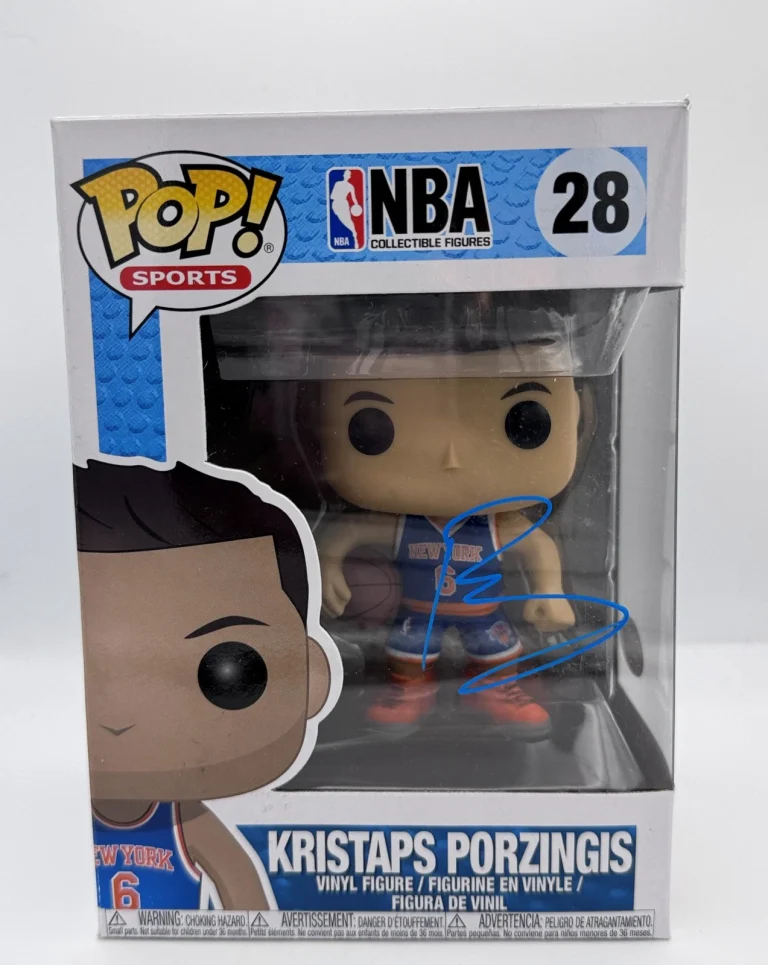 Kristaps Porzingis AUTOGRAPH Signed New York Knicks NBA 28 Funko Pop Figure ACOA
