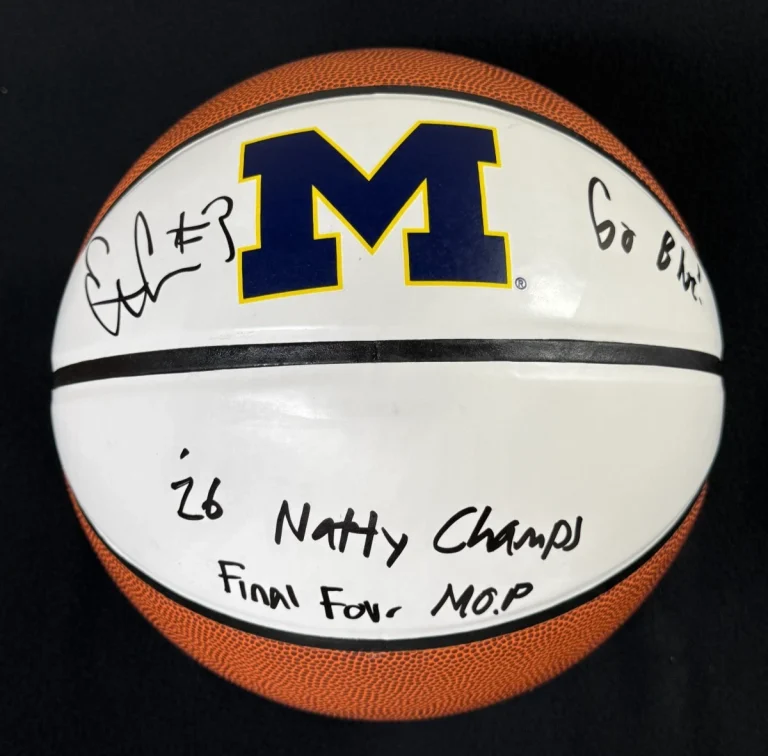 Elliot Cadeau Signed Multi-Inscribed Michigan Wolverines Basketball JSA COA
