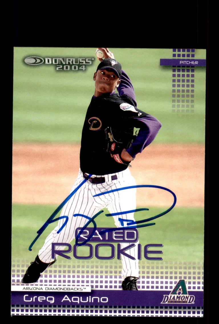 Signed Baseball Card Auto Greg Aquino 2004 Donruss #67 Arizona Diamondbacks