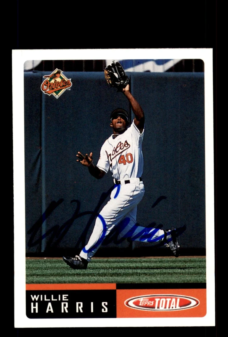 Signed Baseball Card Auto Willie Harris 2002 Topps Total #986 Baltimore Orioles