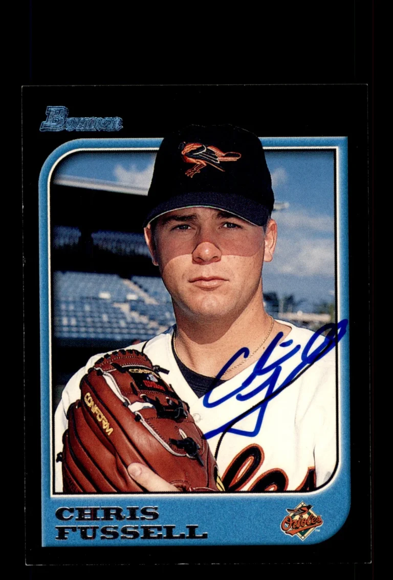 Signed Baseball Card Auto Chris Fussell 1997 Bowman #95 Baltimore Orioles