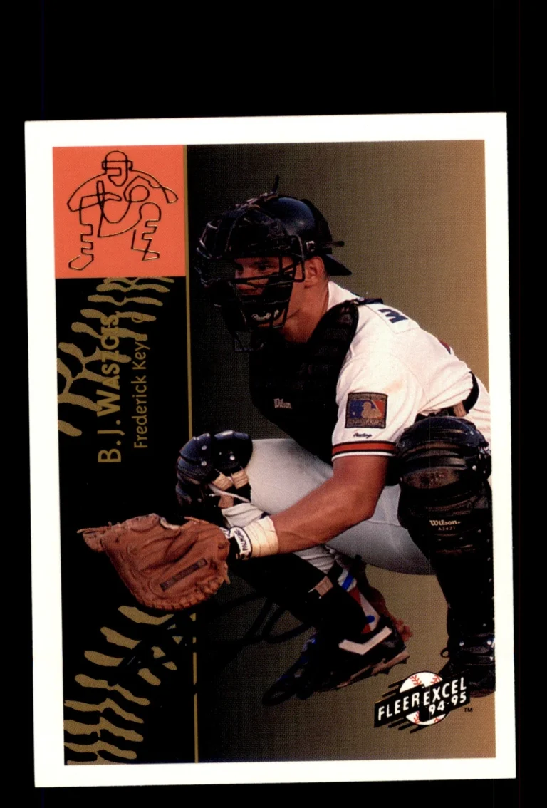 Signed Baseball Card Auto B.J. Waszgis 1994-95 Fleer Excel #9 Frederick Keys