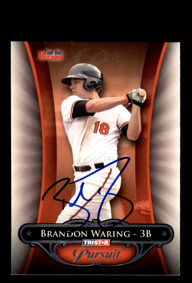 Signed Baseball Card Auto Brandon Waring 2010 TriStar Pursuit #65 Bowie Baysox
