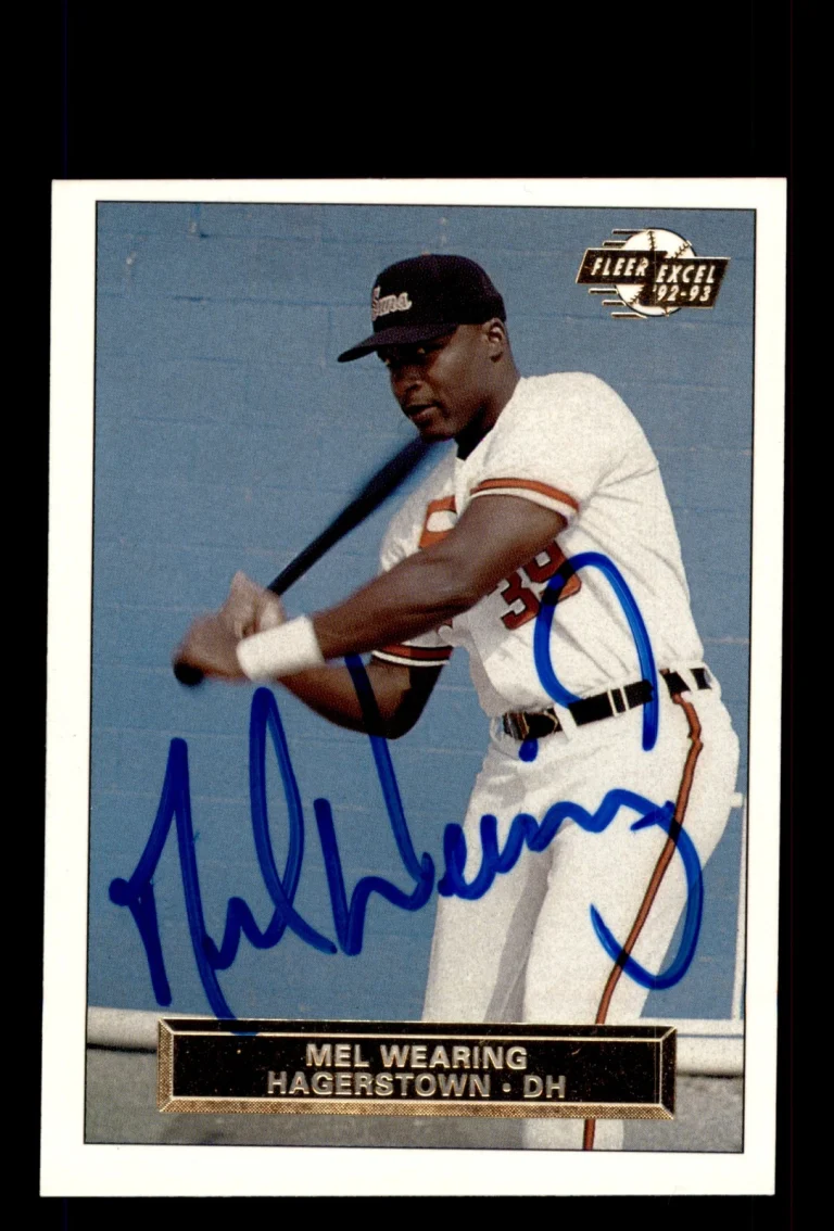 Signed Baseball Card Auto Mel Wearing 1992-93 Fleer Excel #128 Hagerstown Suns