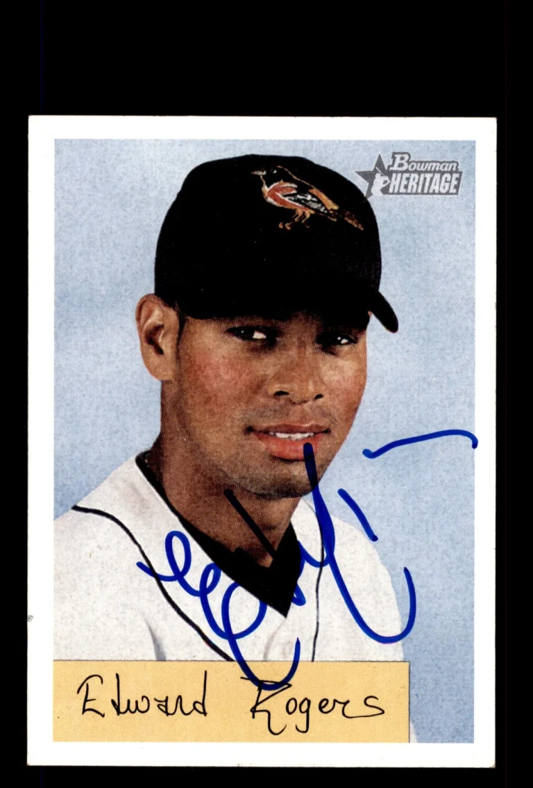 Signed Baseball Card Auto Ed Rogers 2002 Bowman Heritage #279 Baltimore Orioles