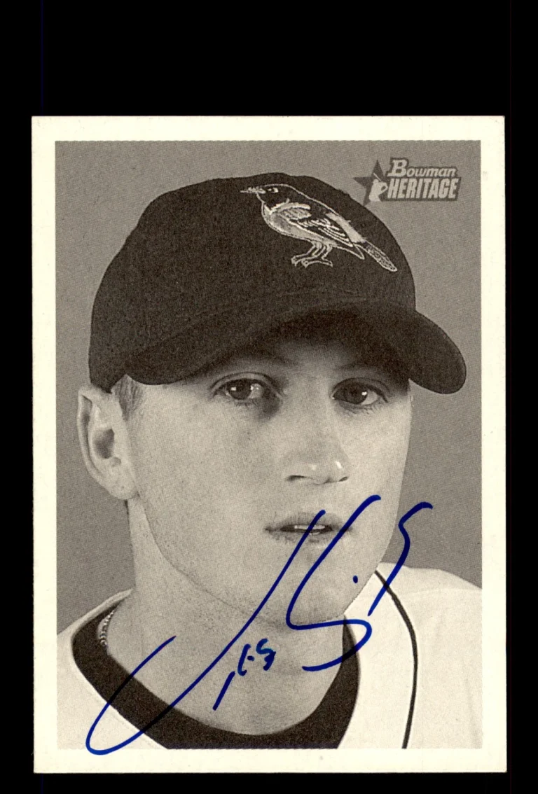 Signed Baseball Card Auto Josh Towers 2001 Bowman Heritage #108 Orioles