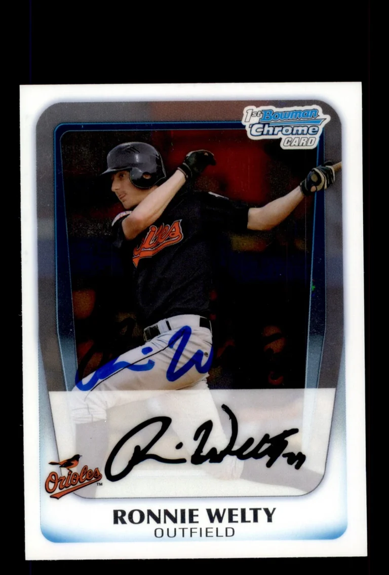 Signed Baseball Card Auto Ronnie Welty 2011 Bowman Chrome #BCP205 Orioles