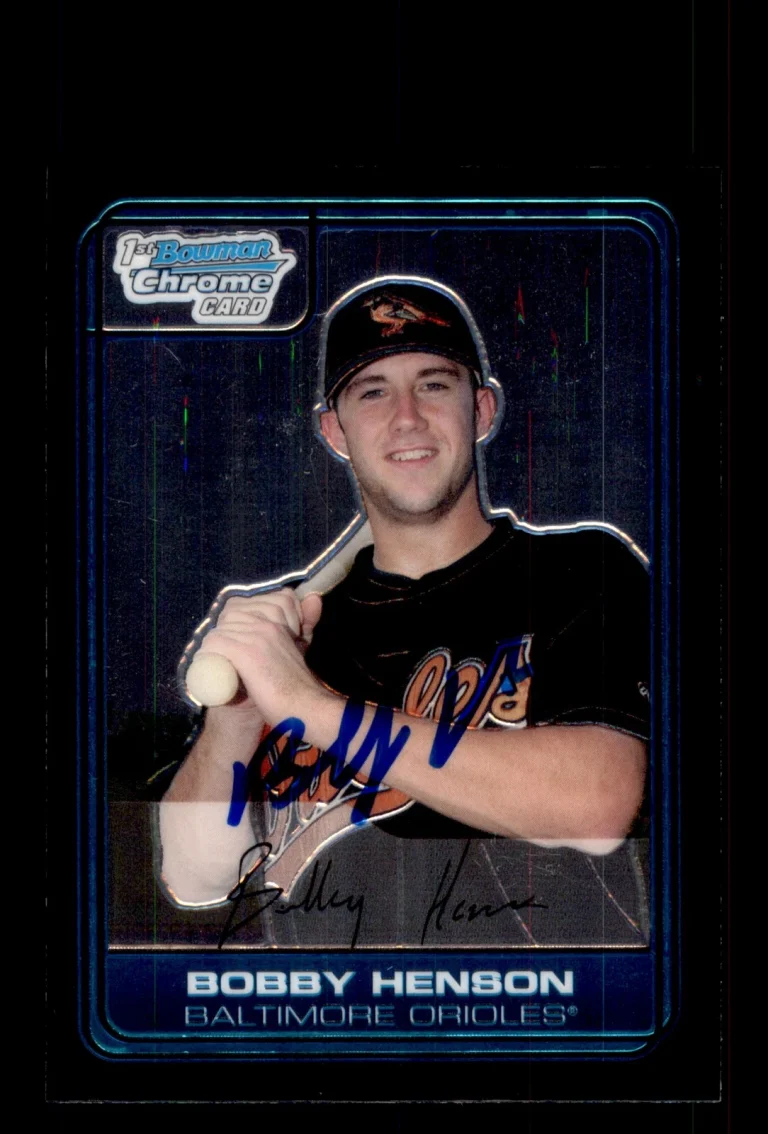 Signed Baseball Card Auto Bobby Henson 2006 Bowman #DP31 Baltimore Orioles