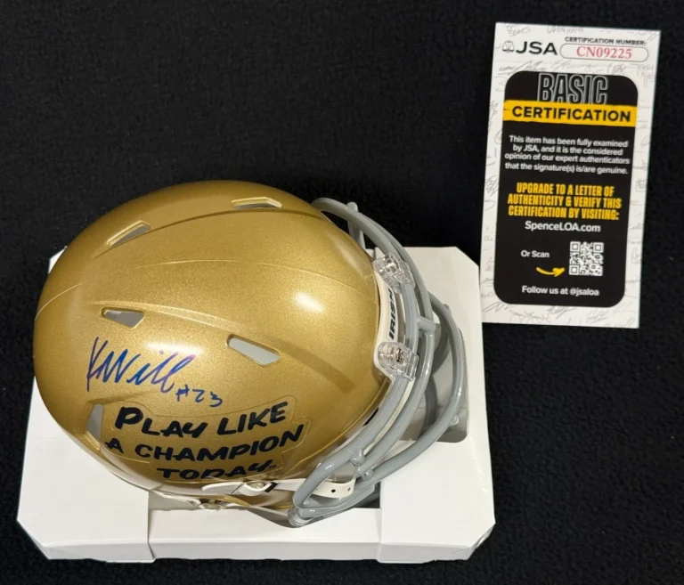 Kyren Williams Signed Notre Dame Fighting Irish Exclusive Mini Helmet JSA COA