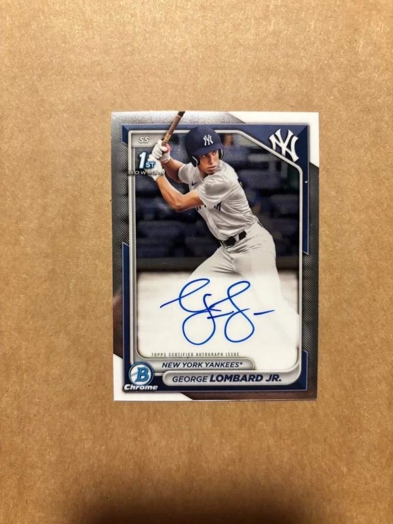 George Lombard Jr. 2024 Bowman Chrome 1st Auto Yankees