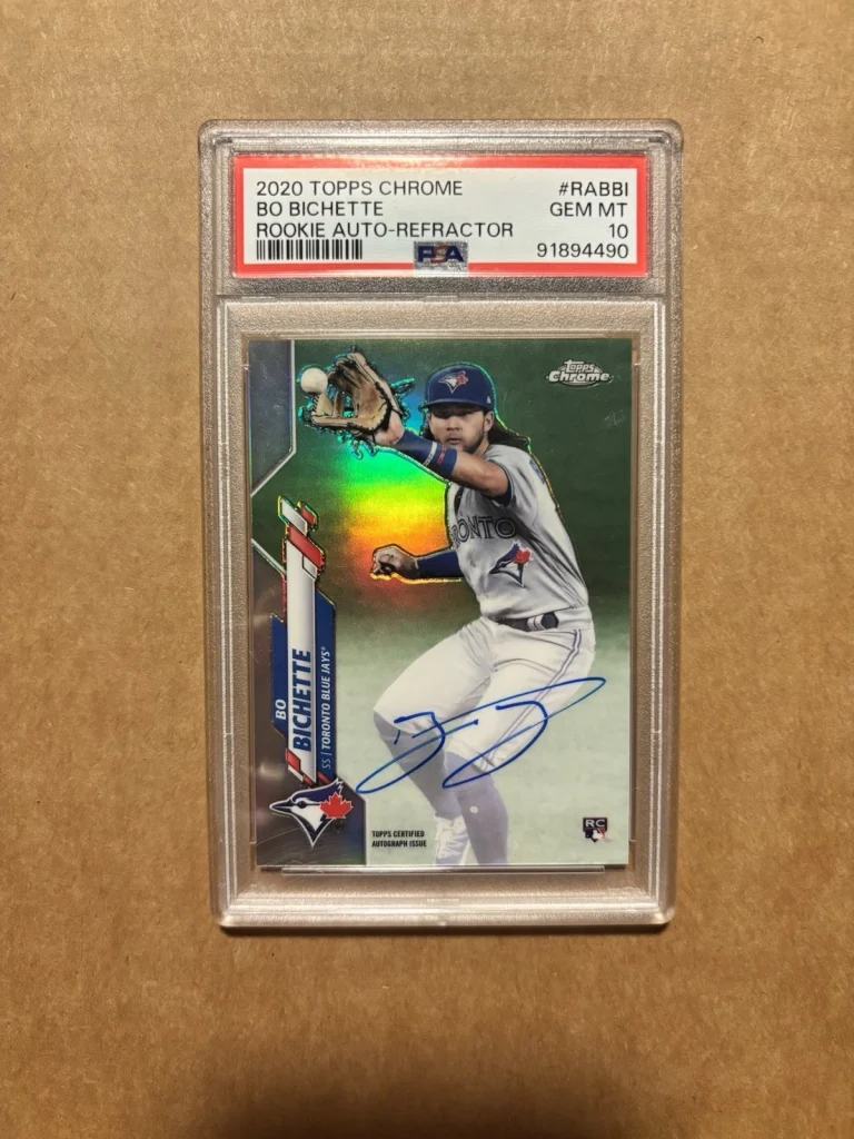 Bo Bichette 2020 Topps Chrome Auto Autograph Ref Rookie Blue Jays /499 PSA 10