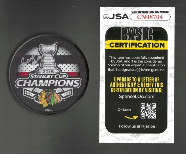 Scotty Bowman Signed Chicago Blackhawks 2015 Stanley Cup Champions Puck JSA COA
