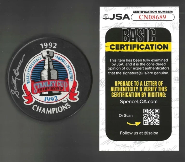 Scotty Bowman Signed Pittsburgh Penguins Vintage 1992 Stanley Cup Puck JSA COA