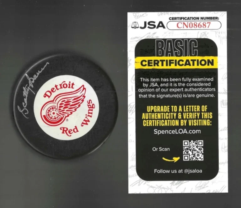 Scotty Bowman Signed Detroit Red Wings Trench Official Game Puck JSA COA