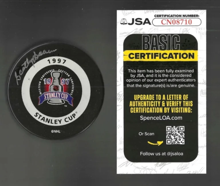 Scotty Bowman Signed Detroit Red Wings 1997 Stanley Cup Champs Game Puck JSA COA