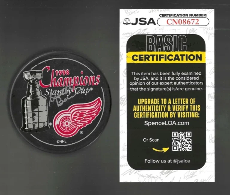 Scotty Bowman Signed Detroit Red Wings 1998 Stanley Cup Champions Puck JSA COA