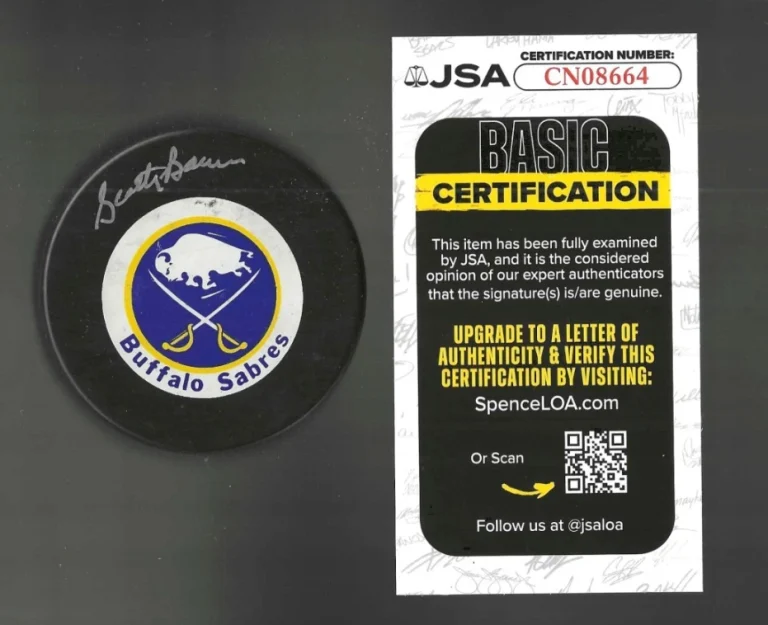 Scotty Bowman Signed Buffalo Sabres Trench Official Game Puck JSA COA