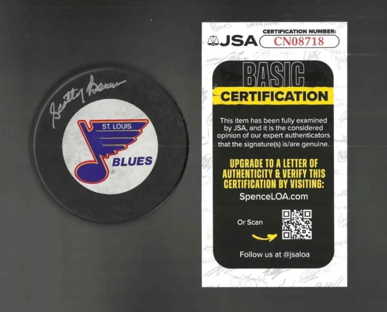 Scotty Bowman Signed St Louis Blues Trench Official Game Puck JSA COA