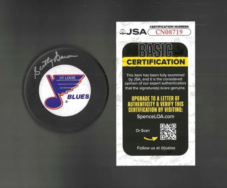 Scotty Bowman Signed St Louis Blues Trench Puck JSA COA