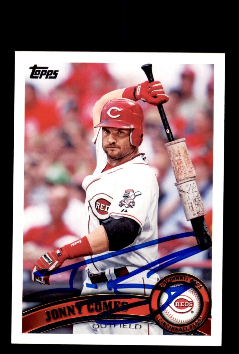 Signed Baseball Card Auto Jonny Gomes 2011 Topps #598 Cincinnati Reds