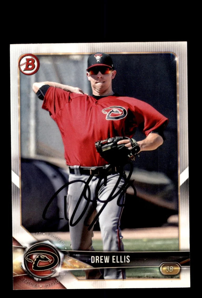 Signed Baseball Card Auto Drew Ellis 2018 Bowman #BP25 Arizona Diamondbacks