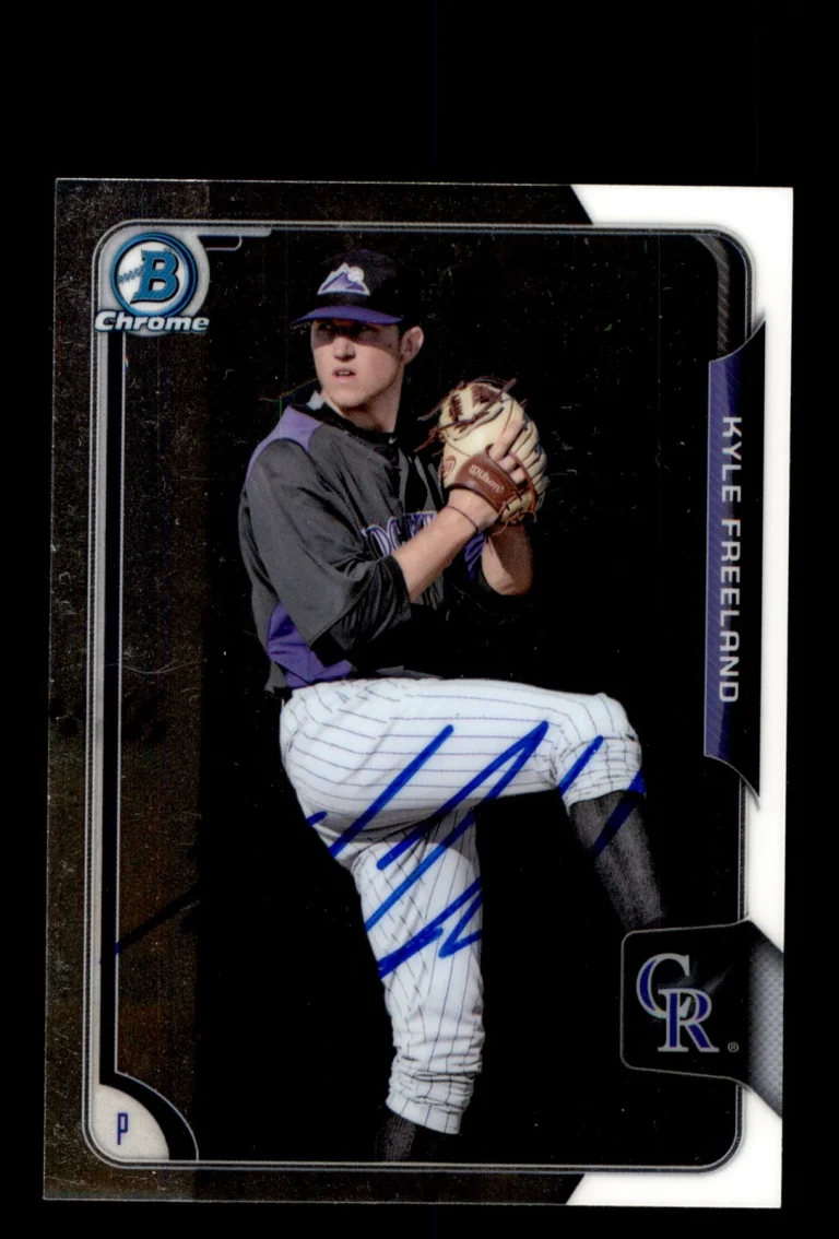 Signed Baseball Card Auto Kyle Freeland 2015 Bowman Chrome #BCP187 Rockies