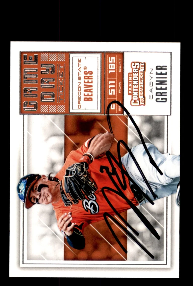 Signed Baseball Card Auto Cadyn Grenier 2018 Contenders Draft #8 Oregon State