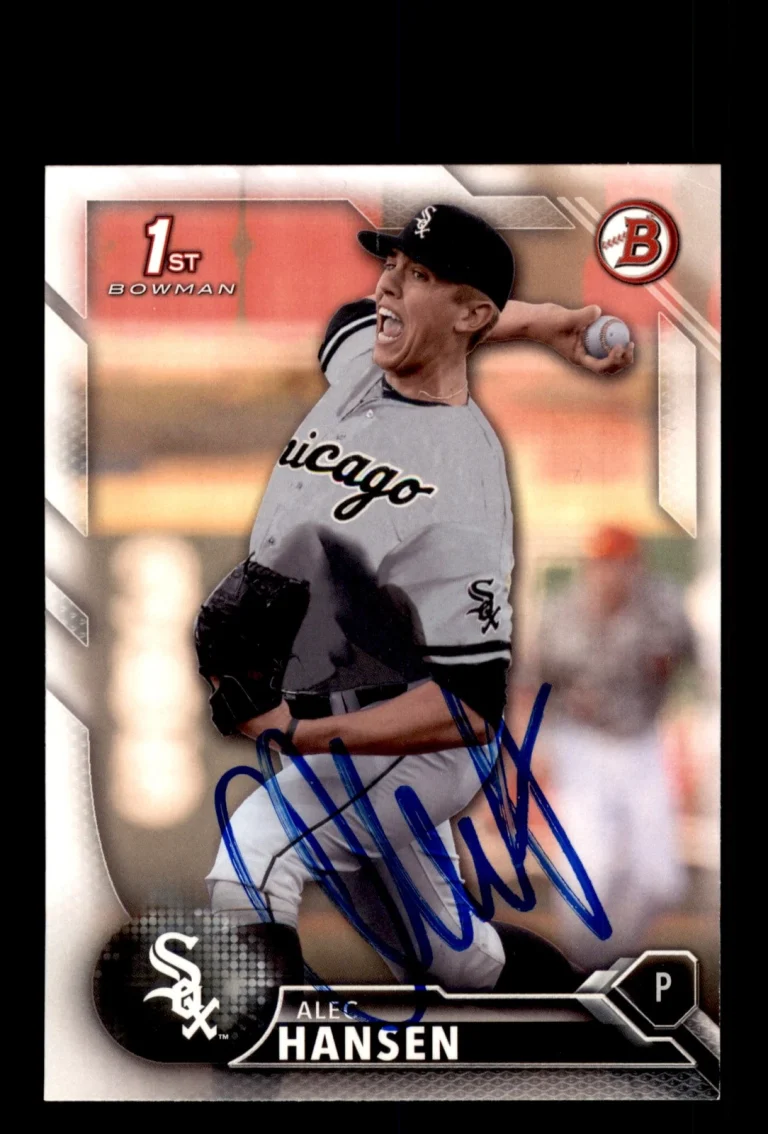 Signed Baseball Card Auto Alec Hansen 2016 Bowman Draft #BD-93 Chicago White Sox