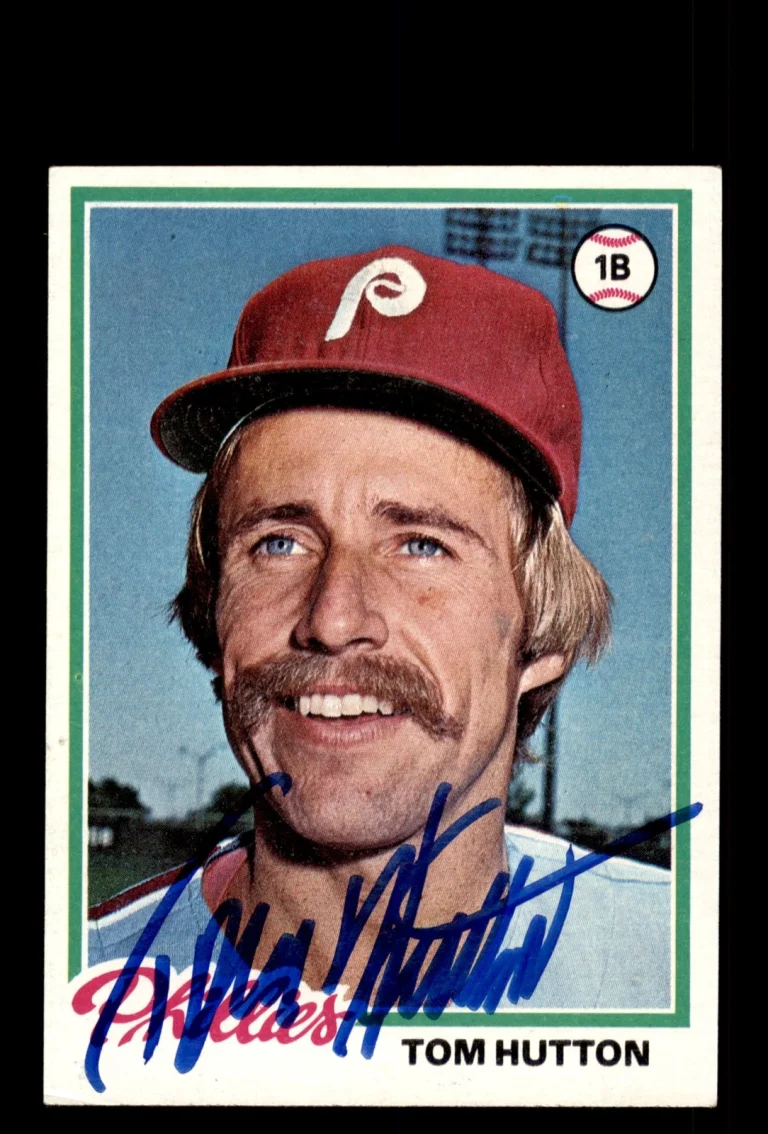 Signed Baseball Card Auto Tom Hutton 1978 Topps #568 Philadelphia Phillies