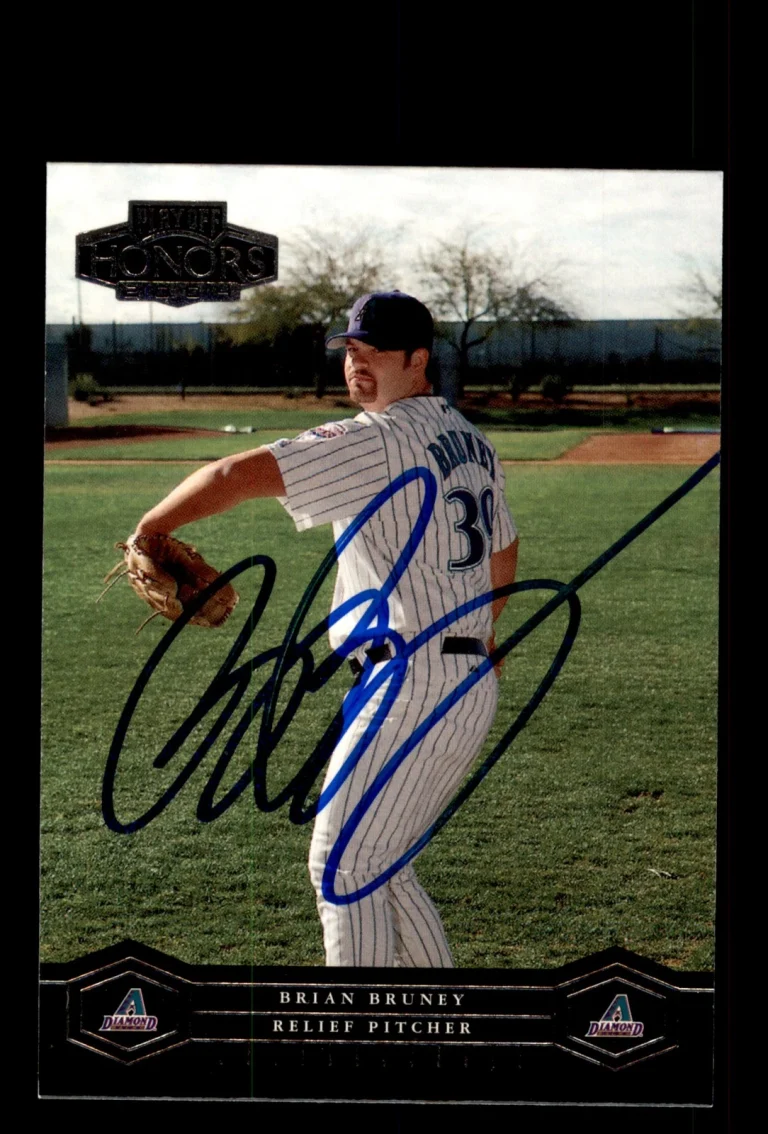 Signed Baseball Card Auto Brian Bruney 2004 Playoff Honors #7 Diamondbacks