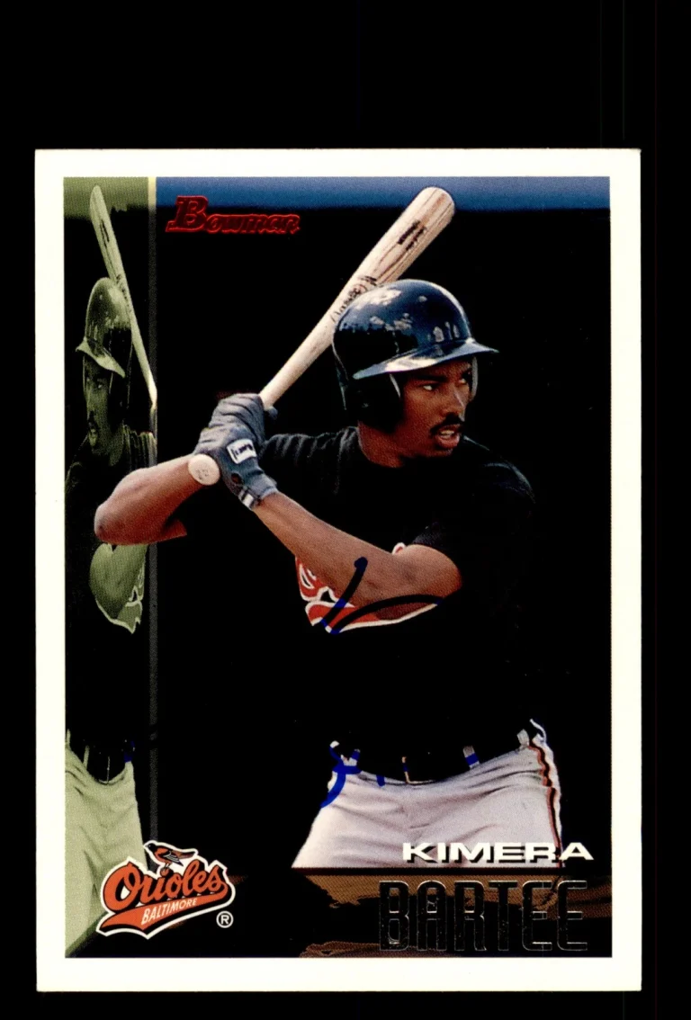 Signed Baseball Card Auto Kimera Bartee 1995 Bowman #124 Baltimore Orioles