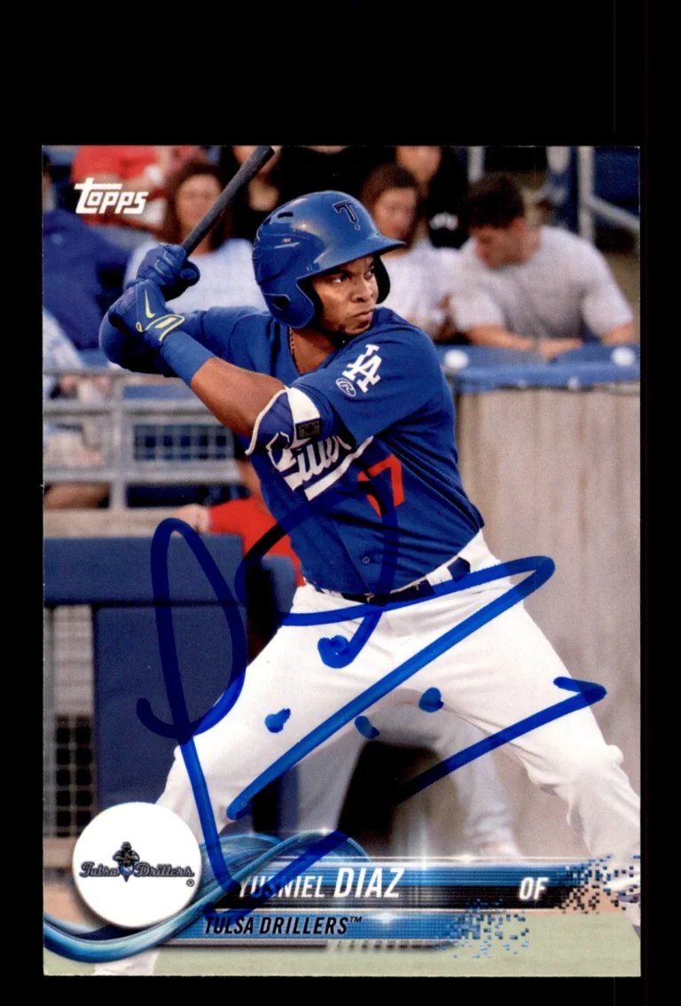 Signed Baseball Card Auto Yusniel Diaz 2018 Topps Pro Debut #77 Tulsa Drillers