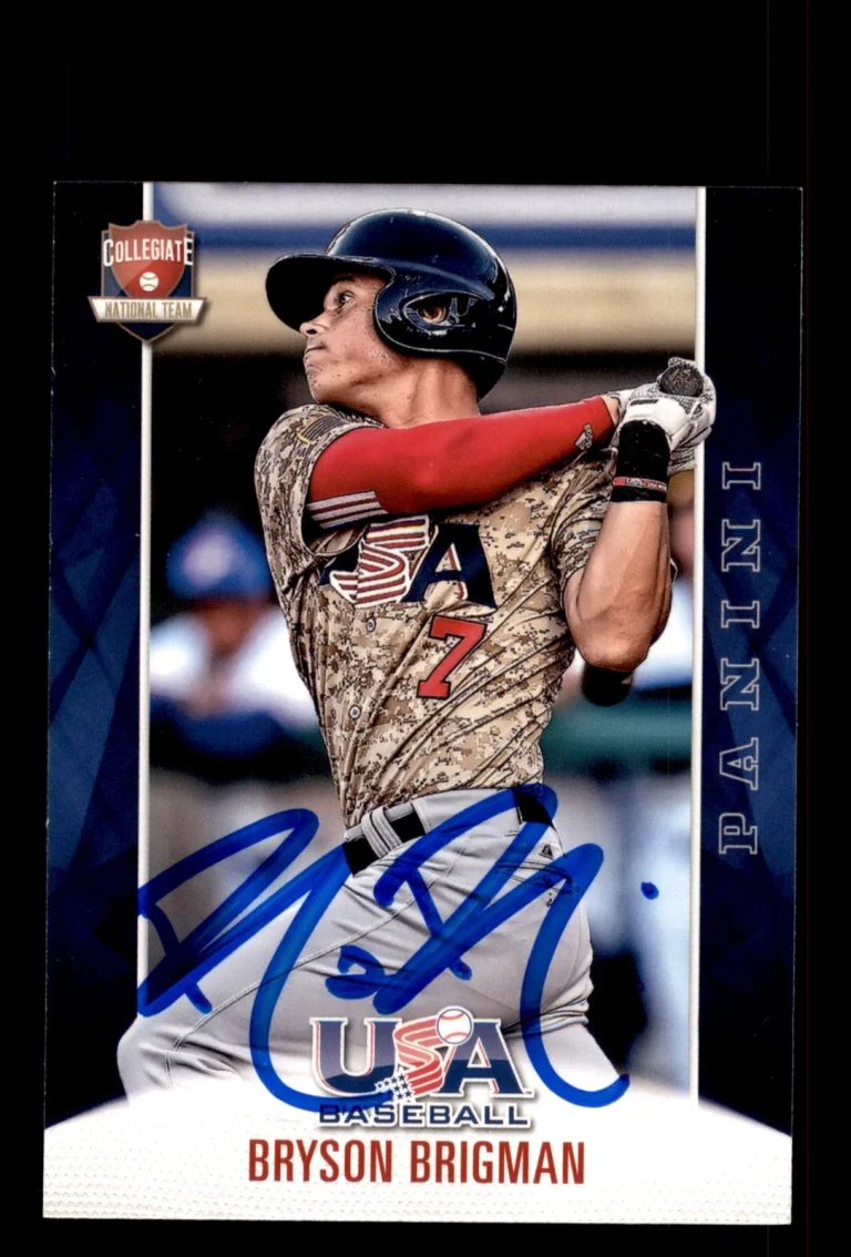 Signed Baseball Card Auto Bryson Brigman 2015 Panini USA Baseball #6