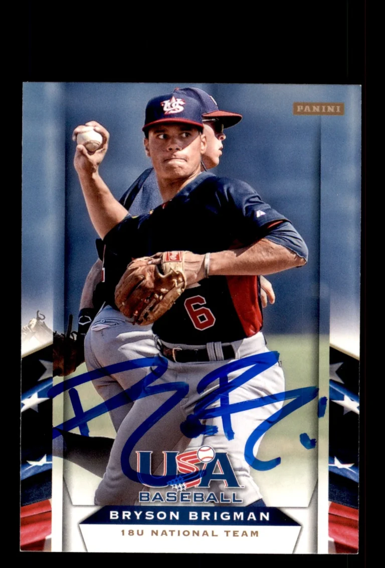 Signed Baseball Card Auto Bryson Brigman 2013 Panini USA Baseball #26