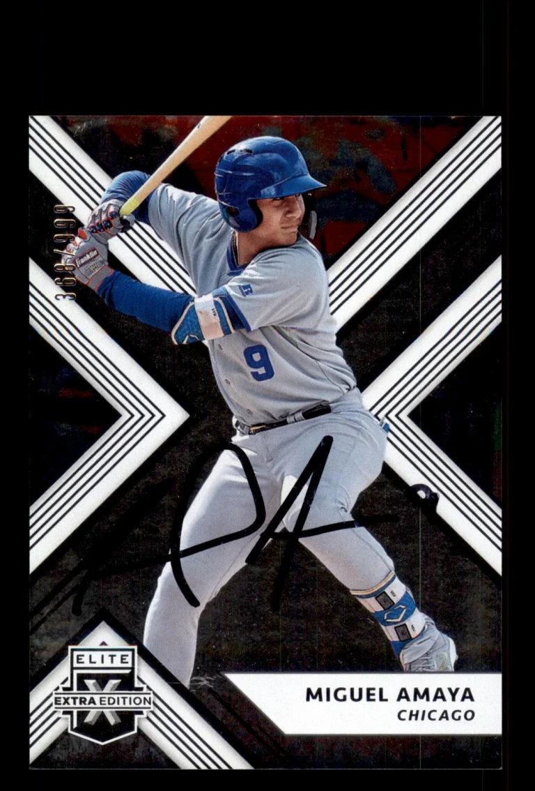 Signed Baseball Card Auto Miguel Amaya 2018 Panini Elite Extra #152 Cubs