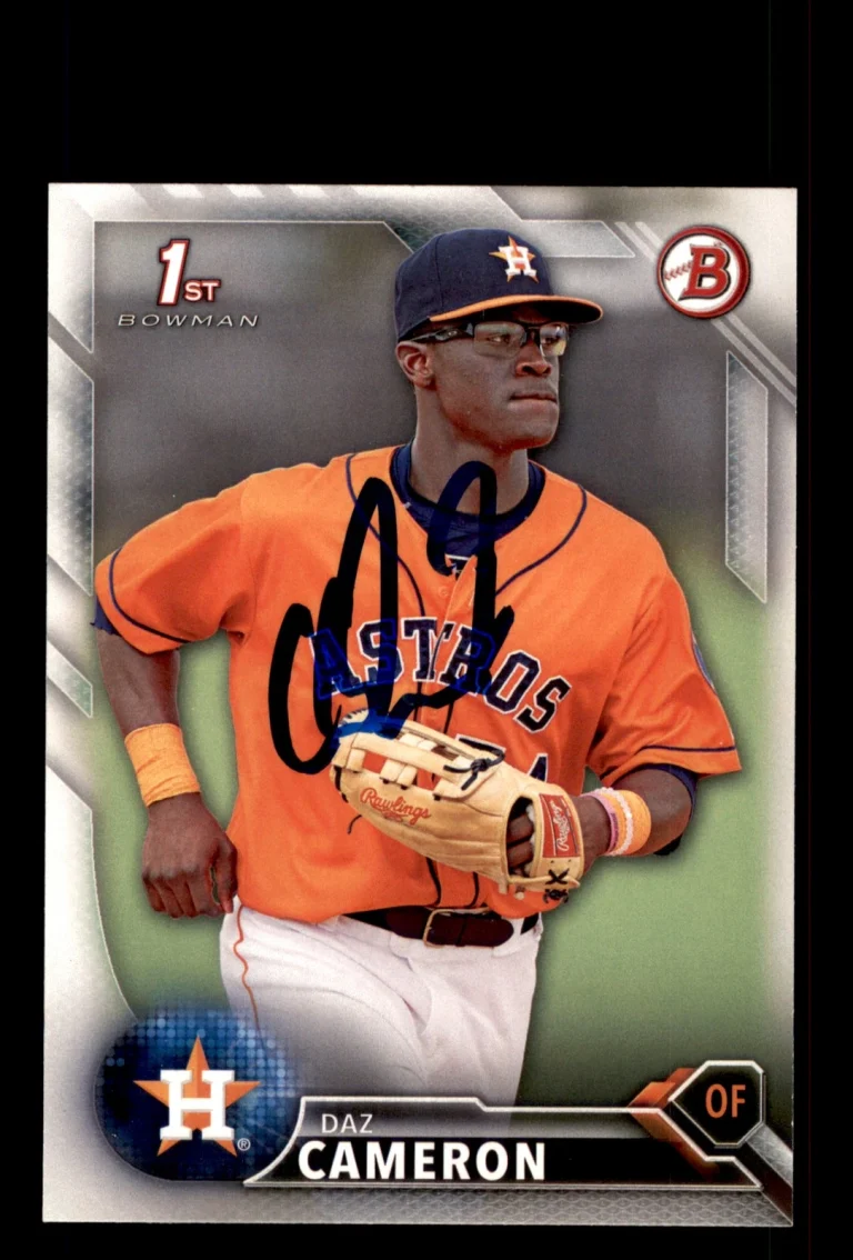 Signed Baseball Card Auto Daz Cameron 2016 Bowman #BP1 Houston Astros