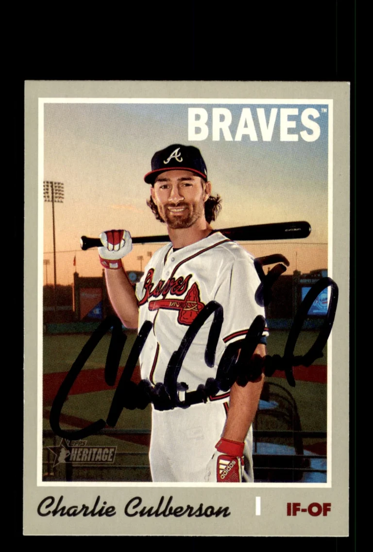 Signed Baseball Card Auto Charlie Culberson 2019 Topps Heritage #682 Braves