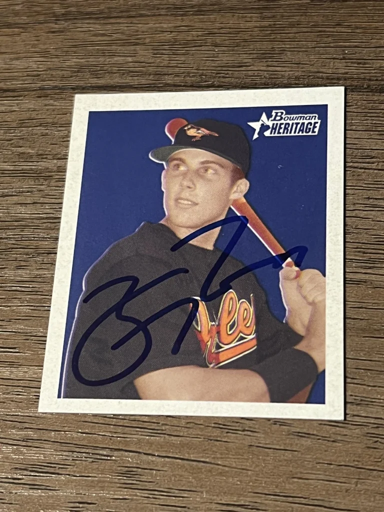 Signed Baseball Card Auto Billy Rowell 2006 Bowman Heritage #BHP88 Orioles Mini