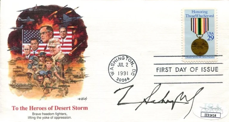 General Norman Schwarzkopf Operation Desert Storm Shield Signed Autograph JSA