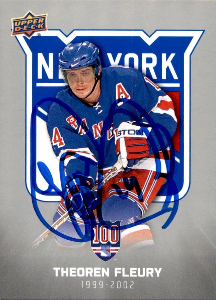 Theo Fleury Signed 2025/26 Upper Deck New York Rangers Centennial Card #57