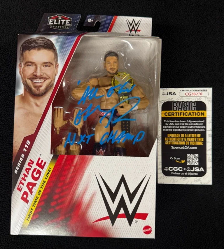 Ethan Page Signed & Inscribed NXT Champion WWE Elite Action Figure JSA COA